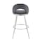 Armen Living Lottech Swivel Bar Stool in Brushed Stainless Steel with Gray Faux Leather 840254335417 - alternate 9